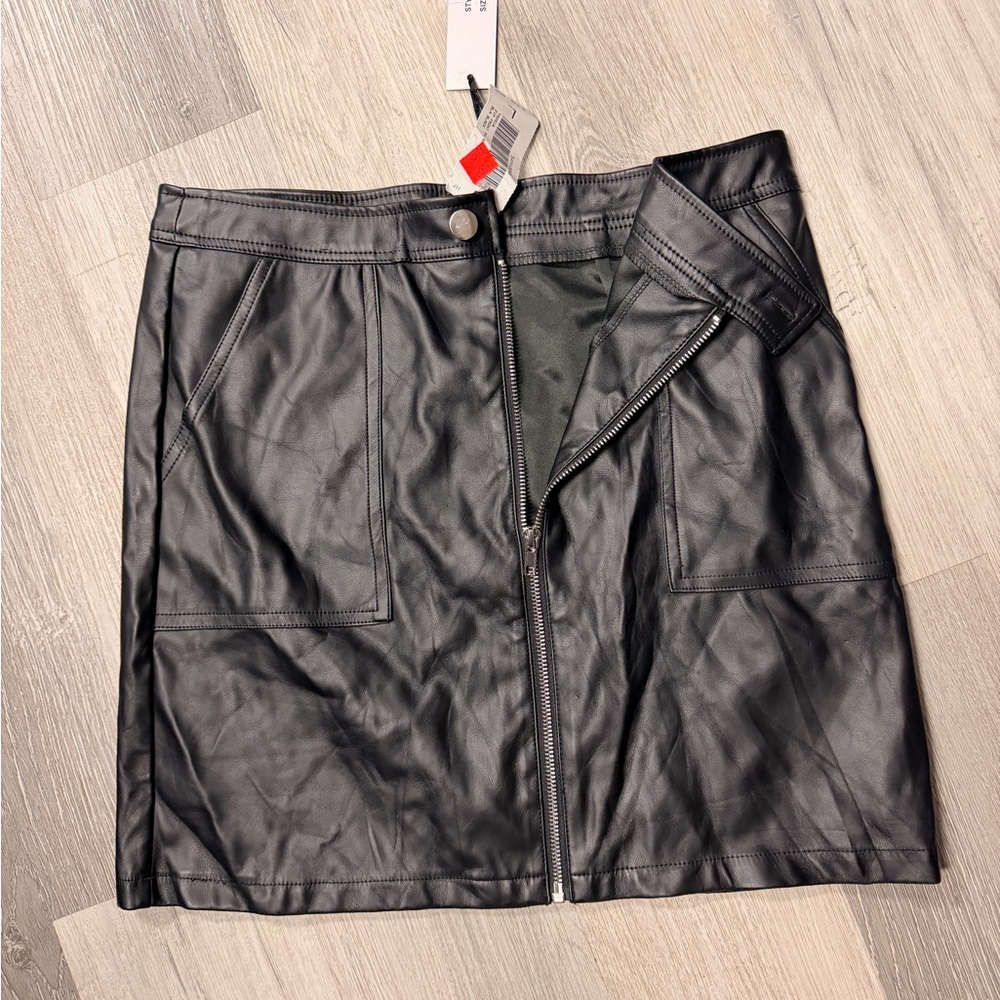 Black Faux Leather Skirt